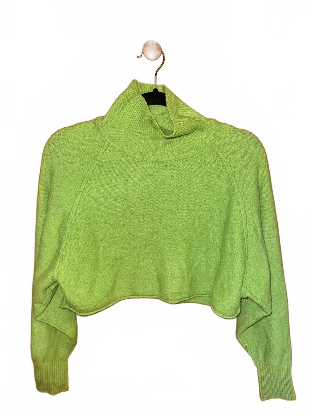 Urban Outfitters Green Cropped Turtleneck Sweater